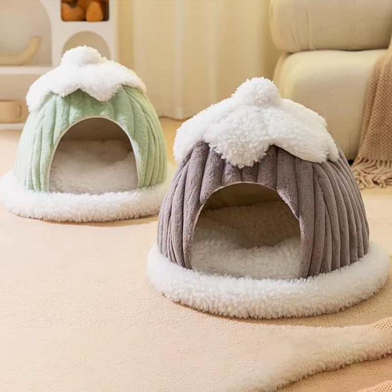 Winter Cozy Pet House Dogs Soft Nest Kennel Sleeping Cave Cat Dog Puppy Warm Thickening Tents Bed Nest for Small Dogs Cats