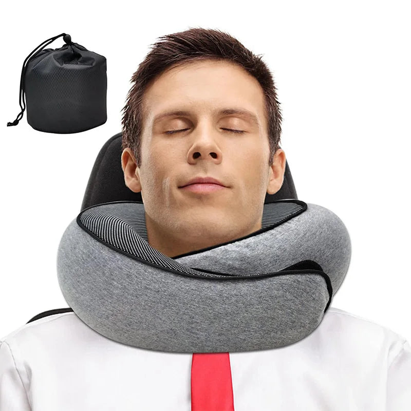 Revolutionary Travel Pillow With Memory Foam – Sleep Anywhere in Comfort – Unbeatable Neck Support