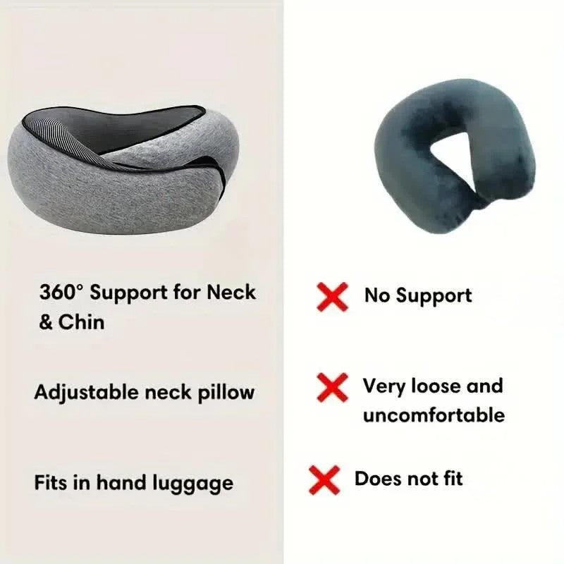 Revolutionary Travel Pillow With Memory Foam – Sleep Anywhere in Comfort – Unbeatable Neck Support